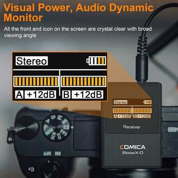 Comica BoomX-D D2 2.4G Wireless Lavalier Microphone System with 2 Transmitter 1 Receiver for DSLR Camera Camcorder Smartphone Interview YouTube Live-stream - Imported from UK